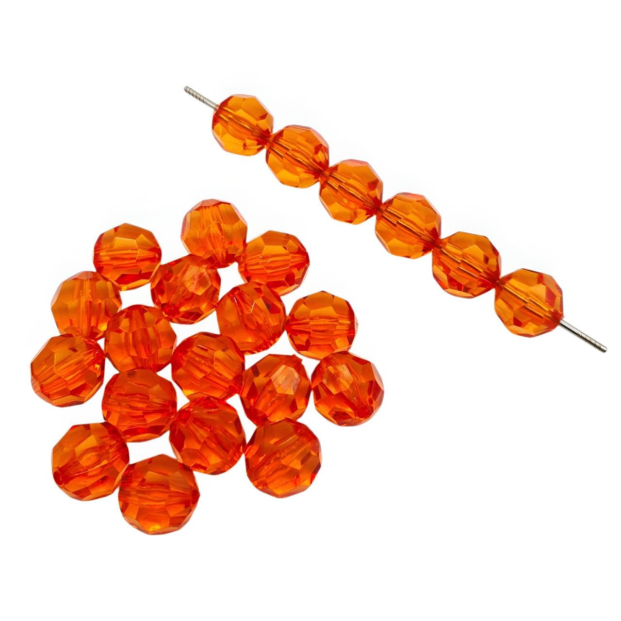 16mm Orange Faceted Beads
