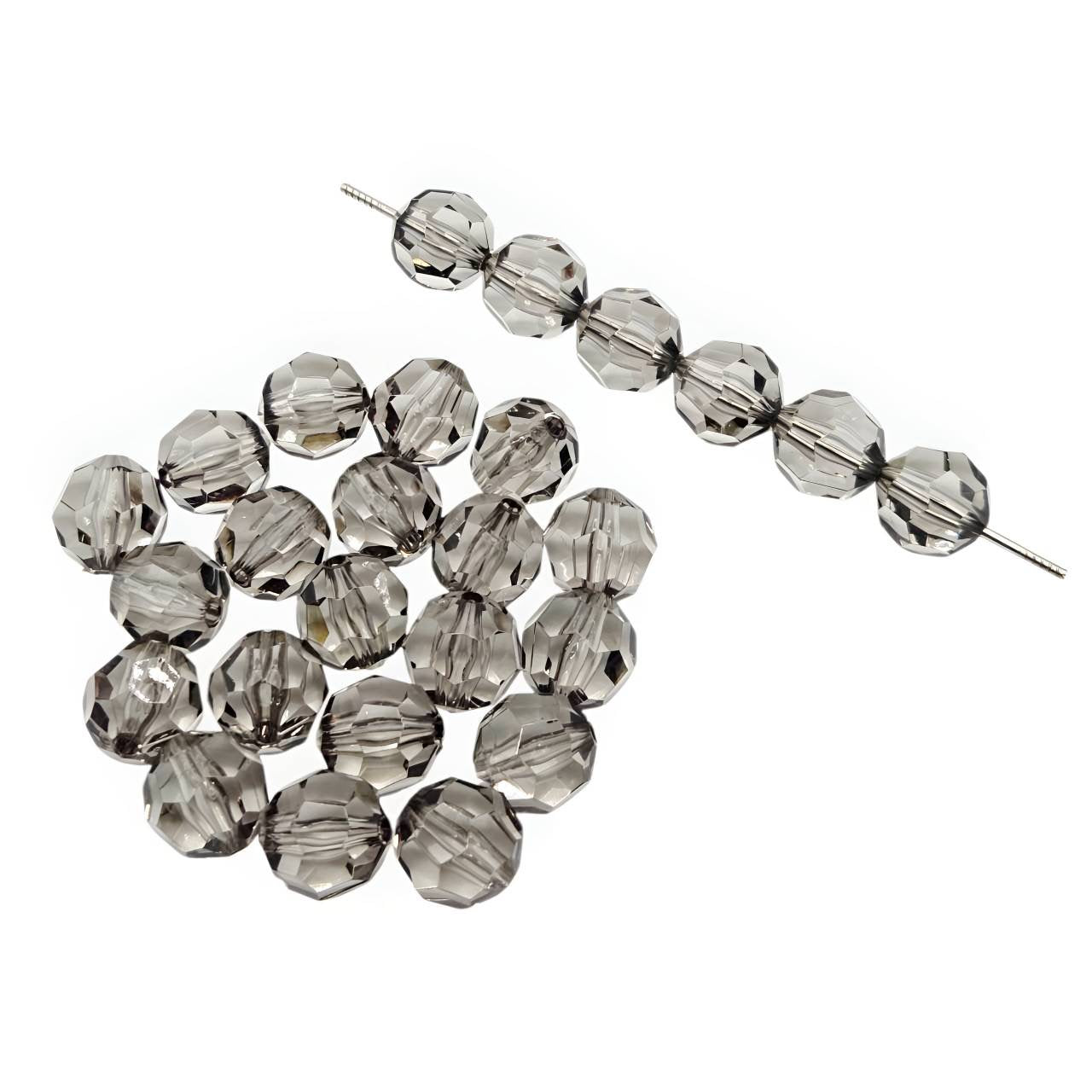 16mm Black Faceted Beads