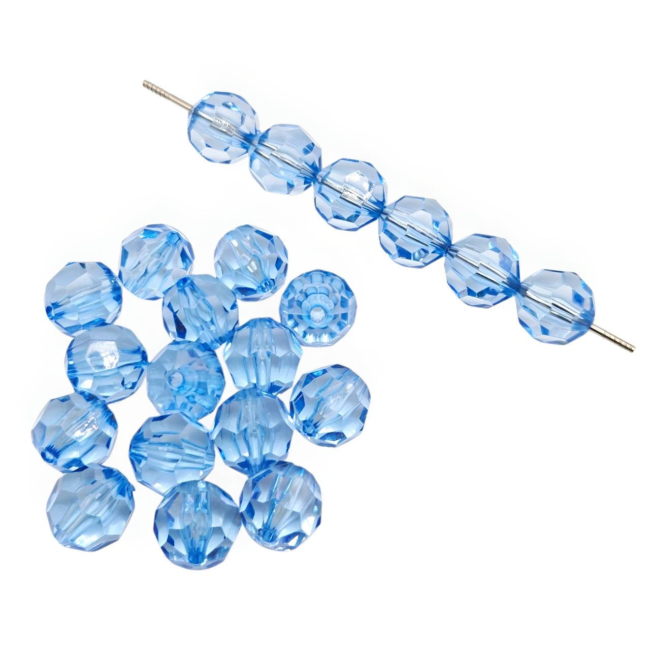 16mm Blue Faceted Beads