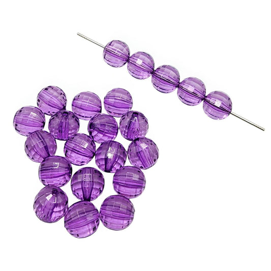 16mm Purple Acrylic Disco Beads