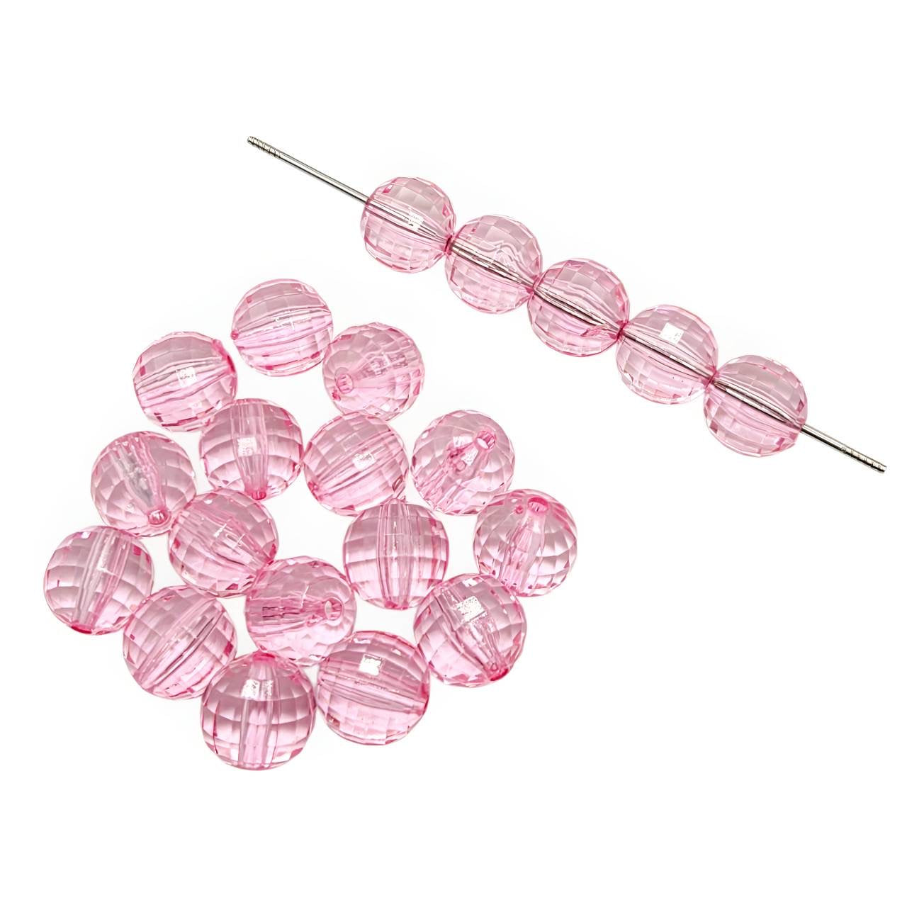 16mm Light Pink Acrylic Disco Beads