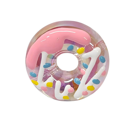 Large Acrylic Pink Clear Donut Beads