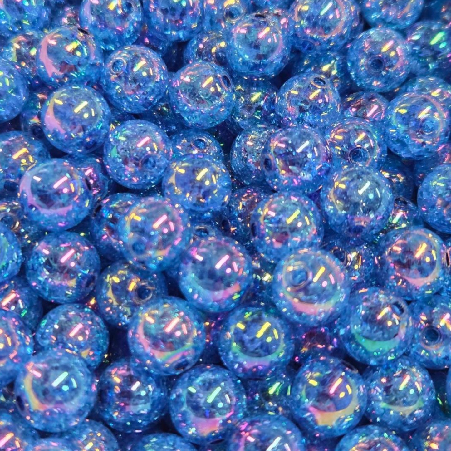 Blue Crackle *12mm* (Bubblegum Beads)