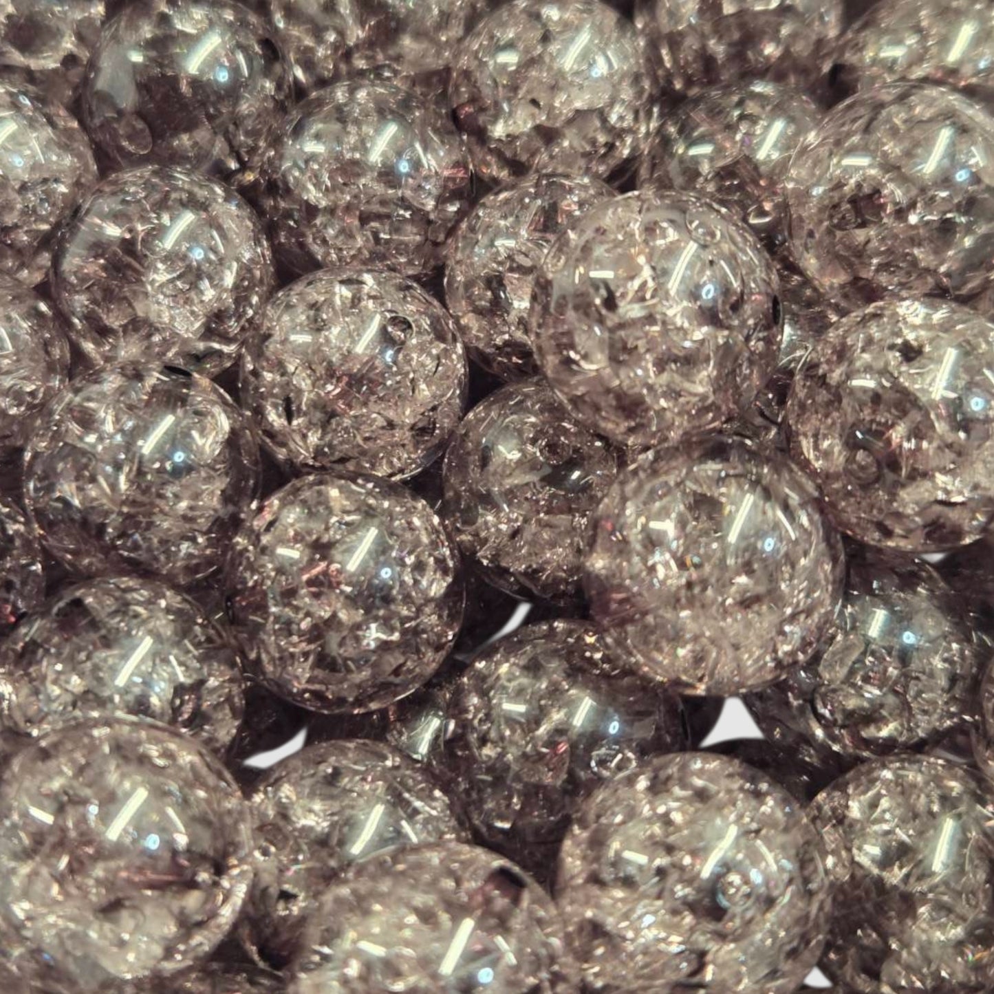 Black Crackle 20mm (Bubblegum Beads)