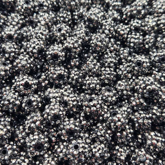 Midnight 12mm **Rhinestone** (Bubblegum Beads)