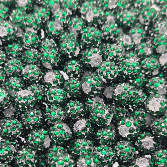 Emerald 12mm **Rhinestone** (Bubblegum Beads)