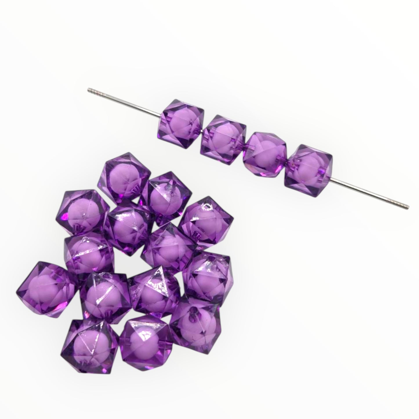 16mm Purple Encapsulated Acrylic Beads