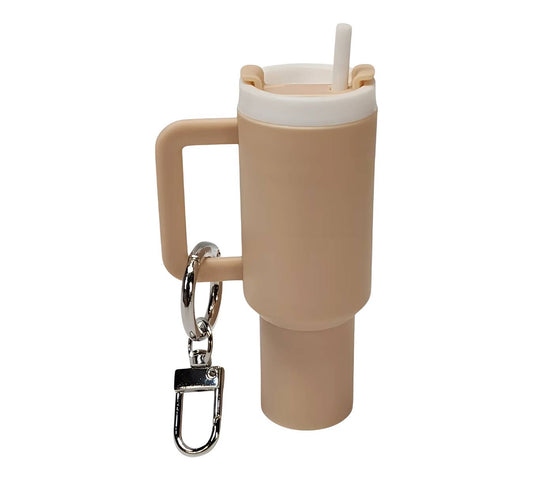 Beige Mini Tumbler Keychains