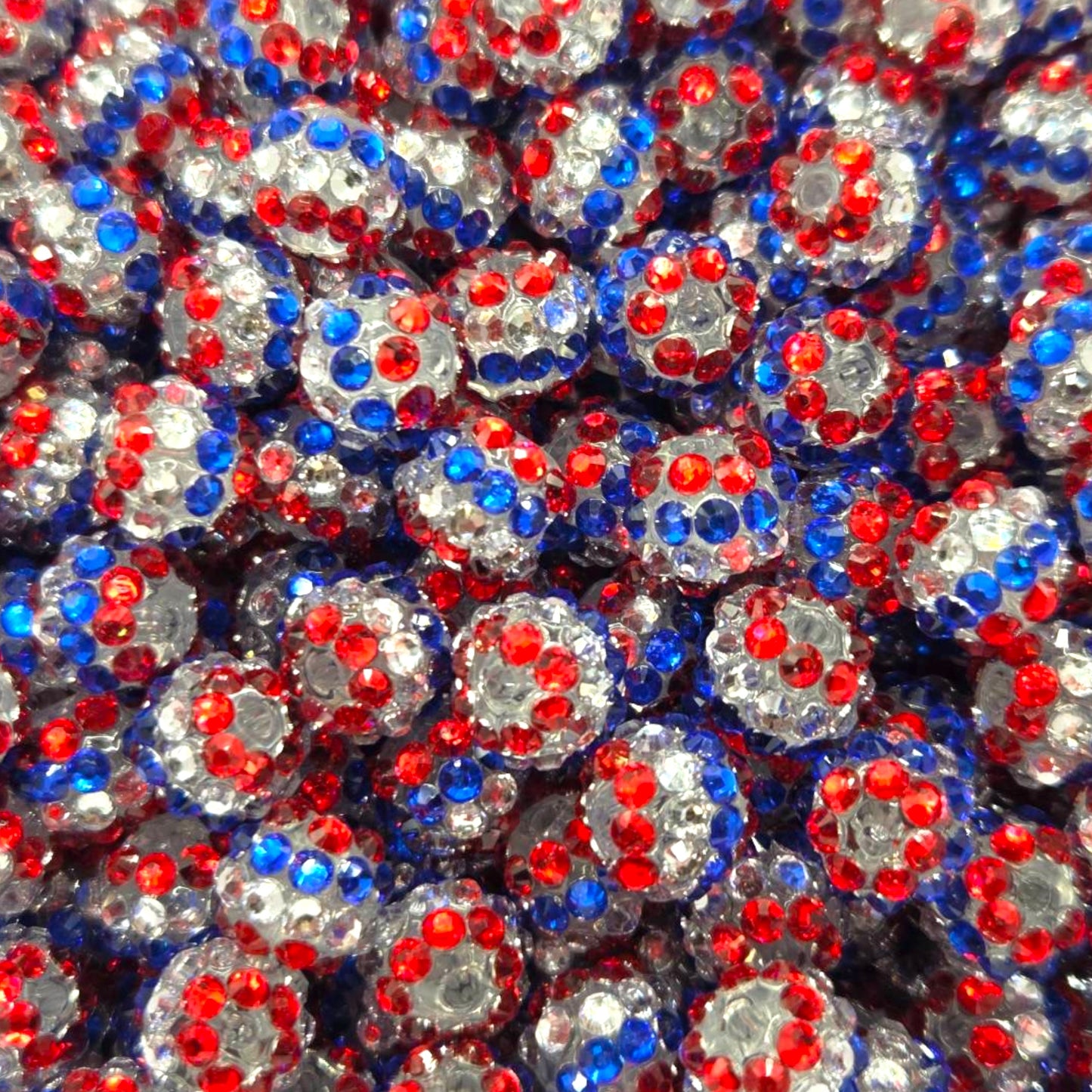 12mm Star-Spangled Shimmer Rhinestone Beads