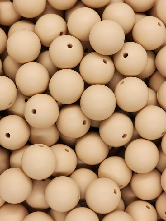 Sandstone Beige 15mm Silicone Beads