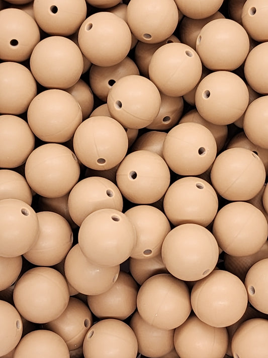 Vintage Taupe 15mm Silicone Beads